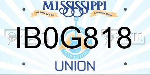 IB0G818 Mississippi License Plate