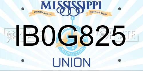 IB0G825 Mississippi License Plate