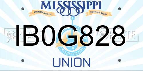 IB0G828 Mississippi License Plate