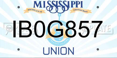 IB0G857 Mississippi License Plate