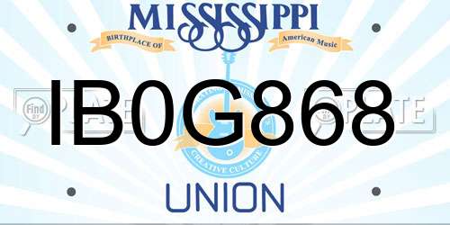 IB0G868 Mississippi License Plate