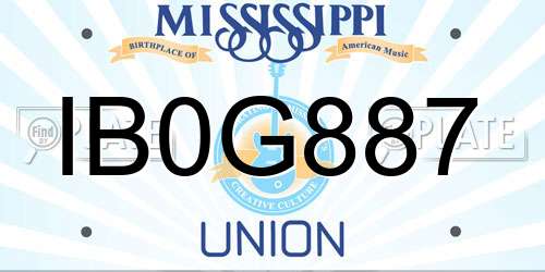 IB0G887 Mississippi License Plate