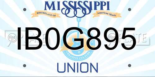 IB0G895 Mississippi License Plate