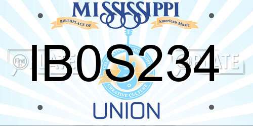 IB0S234 Mississippi License Plate