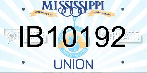 IB10192 Mississippi License Plate