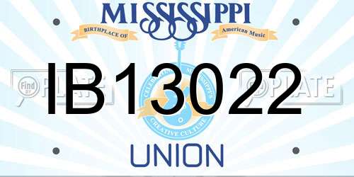 IB13022 Mississippi License Plate