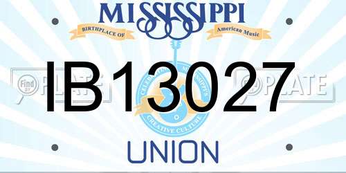 IB13027 Mississippi License Plate