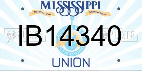 IB14340 Mississippi License Plate