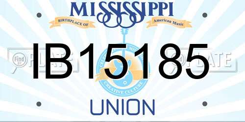IB15185 Mississippi License Plate