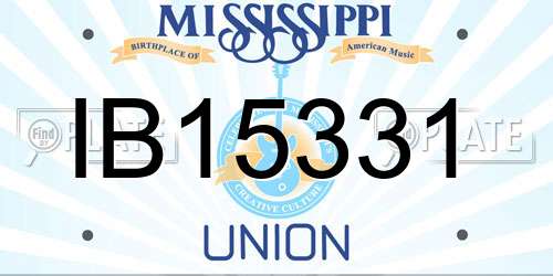 IB15331 Mississippi License Plate
