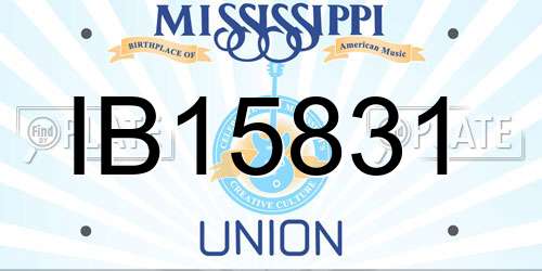 IB15831 Mississippi License Plate