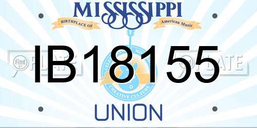 IB18155 Mississippi License Plate
