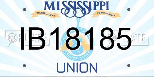 IB18185 Mississippi License Plate