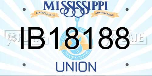 IB18188 Mississippi License Plate
