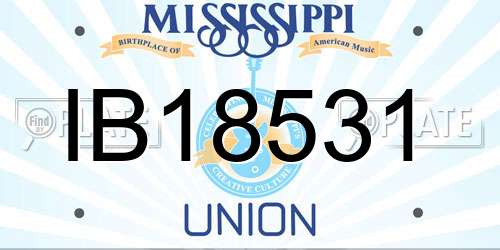 IB18531 Mississippi License Plate