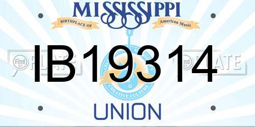 IB19314 Mississippi License Plate