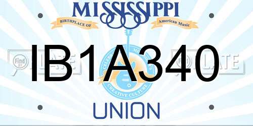 IB1A340 Mississippi License Plate