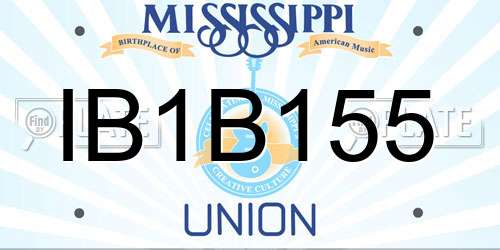 IB1B155 Mississippi License Plate