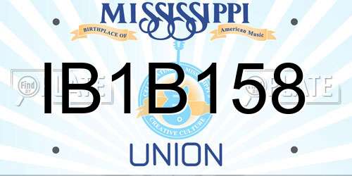 IB1B158 Mississippi License Plate