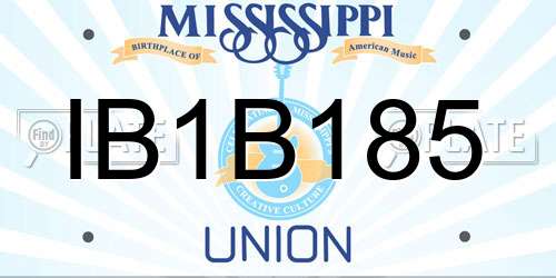 IB1B185 Mississippi License Plate