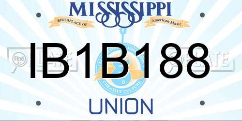 IB1B188 Mississippi License Plate