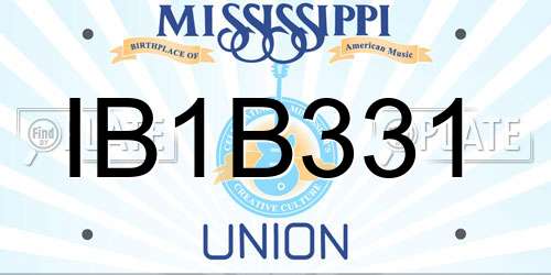 IB1B331 Mississippi License Plate