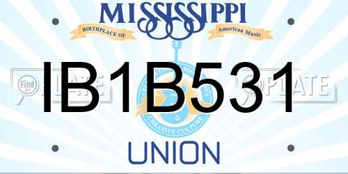IB1B531 Mississippi License Plate
