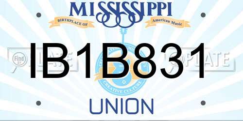 IB1B831 Mississippi License Plate