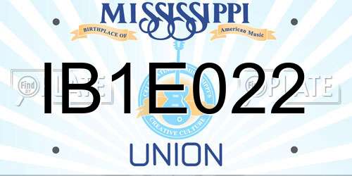 IB1E022 Mississippi License Plate