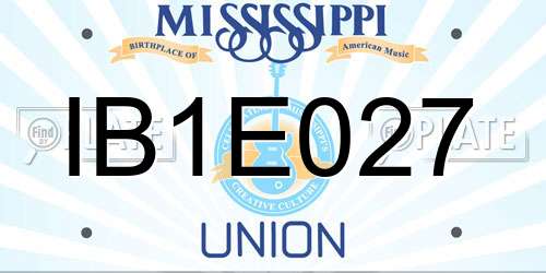 IB1E027 Mississippi License Plate