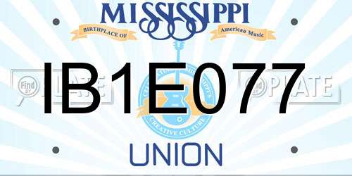 IB1E077 Mississippi License Plate