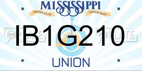 IB1G210 Mississippi License Plate