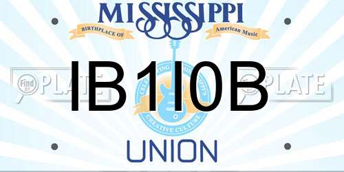 IB1I0B Mississippi License Plate