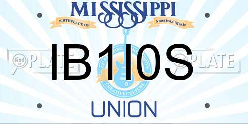 IB1I0S Mississippi License Plate