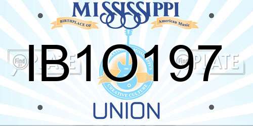 IB1O197 Mississippi License Plate