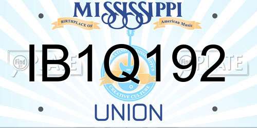 IB1Q192 Mississippi License Plate