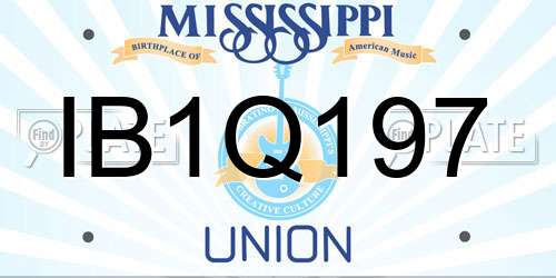 IB1Q197 Mississippi License Plate