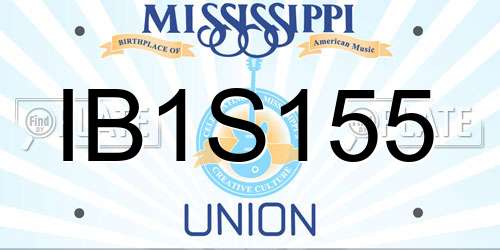 IB1S155 Mississippi License Plate