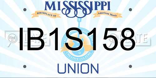 IB1S158 Mississippi License Plate