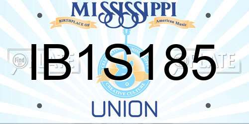 IB1S185 Mississippi License Plate