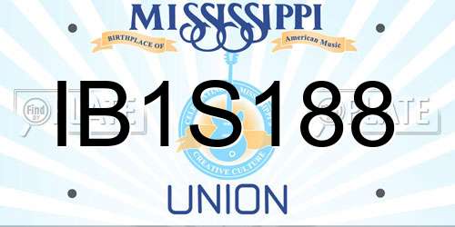 IB1S188 Mississippi License Plate