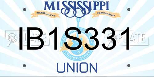 IB1S331 Mississippi License Plate