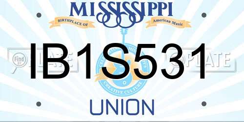 IB1S531 Mississippi License Plate