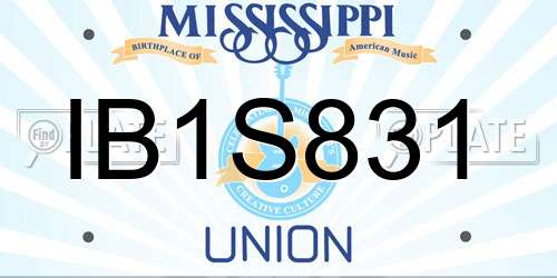IB1S831 Mississippi License Plate