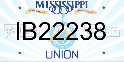 IB22238 Mississippi License Plate