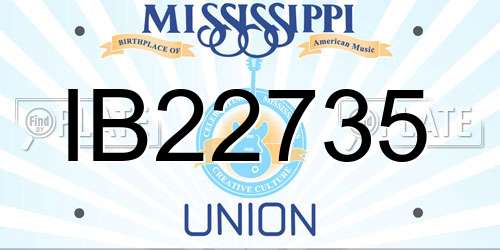 IB22735 Mississippi License Plate