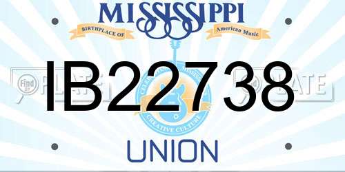 IB22738 Mississippi License Plate
