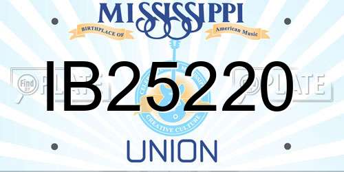 IB25220 Mississippi License Plate