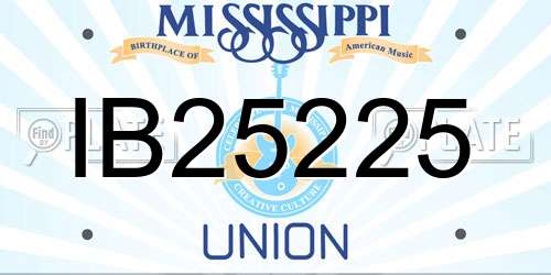 IB25225 Mississippi License Plate