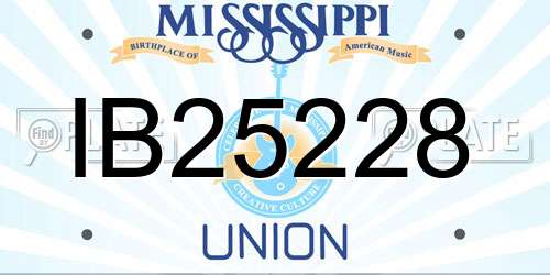 IB25228 Mississippi License Plate